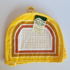 Vintage 70s Sun Weave Cookin Things Toaster Cover Appliance NOS Yellow Orange picture