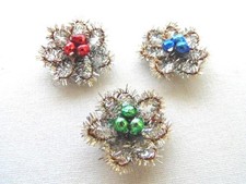 Vintage Miniature Tinsel Loop & Mercury Glass CHRISTMAS FEATHER TREE Ornaments picture