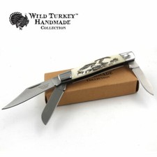Wild Turkey Handmade Gentleman's 3 Blade Folding Pocket Collectors Knife EDC  picture