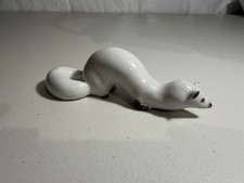 Vintage Lomonosov USSR Porcelain White Stoat / Weasel Figurine (Model 2410) picture