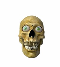 Vintage Gemmy Halloween Animated Scary Skull Eyes Light & Move Jaw Moves Talks picture