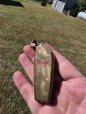 Vintage 1950s Brass Lighter Coca-Cola Advertising Coffin Shaped Rare Retro Flip picture