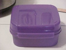 TUPPERWARE NOS TUPPERWARE 1619 5 HINGED LID CONTAINER PURPLE FREE SH MORE LISTED picture