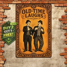Artistic Tinplate Painting Classic Comedy Retro Metal Wall Plaque 8x12 picture