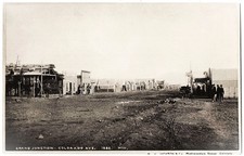 real photo Grand Junction CO - Colorado Avenue in 1882 1950s postcard RPPC picture