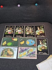 Lot of 17 Antique~1900's~POSTCARDS  Easter BUNNIES CHICKS EMBOSSED  picture