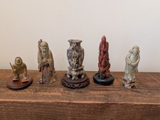 Vintage Soapstone Carved Figurines Asian & Inuit / HunterStyle – Variations picture