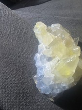 Dogtooth Calcite on Blue Celestite Crystal Specimen 2.5” Arizona Mine Rare picture