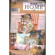 Simplicity 9683 Home Design Your Own Pillows Shams Sewing Pattern Uncut OS picture