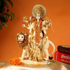 Durga Maa Statue Amba Idol Shaila Putri Kali Sculpture Durga with Lion Home Deco picture