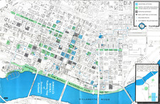 1995 POWELL'S BOOKS WALKING MAP OF DOWNTOWN PORTLAND, OREGON tourist brochure picture