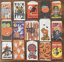 Vintage 1960s-1990s Halloween Paper Trick or Treat Handout Bag Collection picture