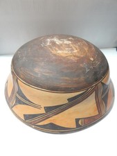 IMPORTANT ANTIQUE HOPI INDIAN POTTERY DOUGH BOWL POT - MUSEUM GRADE picture