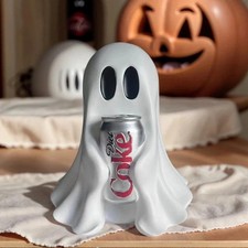 New COCA-COLA Ghost Figurine Holding Diet Coke Can Halloween No drinks picture