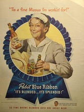 Vintage Print Ad 1947 Pabst Blue Ribbon Beer Maid Eddie Cantor NBC Radio Promo picture
