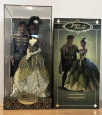 NEW DISNEY STORE EXCLUSIVE FAIRYTALE PRINCESS TIANA AND NAVEEN DOLLS LE 395/6000 picture