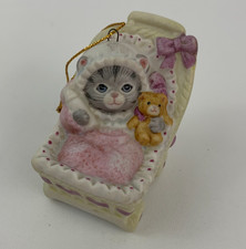Kitty Cucumber Kitten Cat in Carriage Stroller Ornament 1987 Schmid B Shackman picture