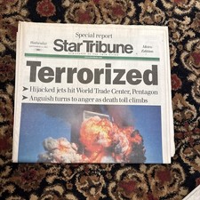 Vintage “Star Tribune” September 11, 2001 Newspaper On 9/11 Attack picture