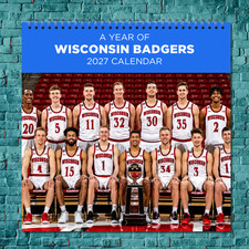 Wisconsin Badgers 2027 Wall Calendar 12 Month Celebrity Photo Fan Collectible picture