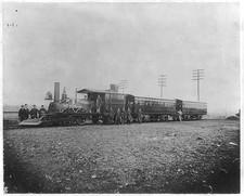 Photo:John Bull Locomotive c1893 First Passenger Train in America Men picture