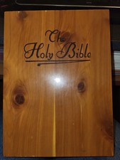 VTG Memorial Holy Bible Wood Brotherhood Carpenters Union Made Steelton Steel PA picture