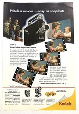 1949 Original Print Ad Full Page - Kodak - Priceless Movies  Vintage picture