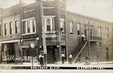Glenwood Iowa Stores on Main Street c1910 Robinson Blk RPPC Photo Postcard COPY picture