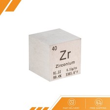 1 x Zirconium Cube Metal Element High Density Block Pure Periodic Element 1