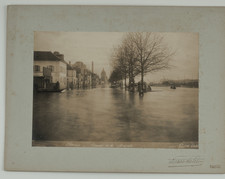 Pierre Petit, Quai de la Rapée, crue de la Seine, Paris vintage print. Format picture