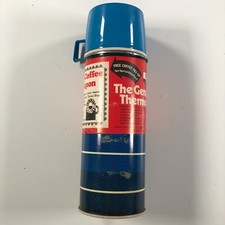 New Vintage Thermos Blue White Striped With Top Cup King Select 1976 70s picture
