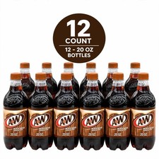 A&W Root Beer Soda Pop, 20 fl oz, Bottle Pack of 12 picture