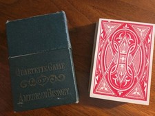 Antique 1872 Quartette Game of American History Card Deck COMPLETE Square... picture