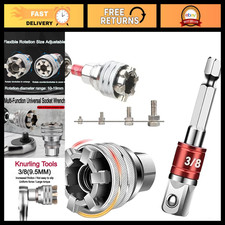 Adjustable Universal Socket Wrench, 10-19mm Socket with 3/8