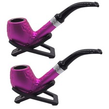 2 Durable Wooden Wood Smoking Pipe Tobacco Cigarettes Cigar Pipes Enchase Gift picture