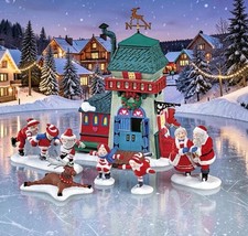 ORIGINAL 1998 Vintage Dept. 56 PEPPERMINT SKATING PARTY 6pc Set Heritage Village picture