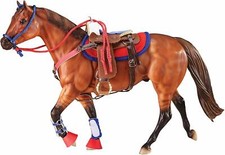 Breyer Traditional Size Western Riding Set - Red with Blue Trim #2051 picture