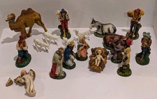VINTAGE 1970's FONTANINI HEIRLOOM 18 PIECE NATIVITY SET picture