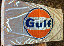 Gulf Vtg Flag Garage Gas Station Mancave - 33 x 55  - picture
