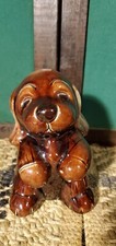 Vintage Labrador Puppy Dog Sitting figurine 6.5'' Signed Ceramic Brown picture