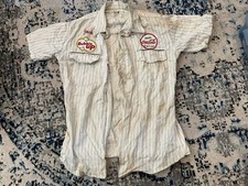 ORIGINAL 1940S 50S COCA COLA SODA WORKERS SHIRT WITH PATCHES picture