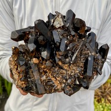 2.95LB Natural Smoky Black Quartz Cluster Crystal raw Specimen Healing picture