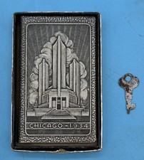 Vintage 1934 Chicago World Fair Souvenir Book Bank with Key (MAC005144) picture