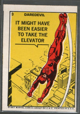 1967 Philly Philadelphia Marvel Comic SuperHero Stickers Dare Devil #3 picture