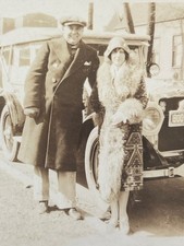 1925 Couple Vintage Car Wisconsin License Plate 1920s Photo picture