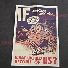 1944 WW2 USA AMERICA SOLDIER SLEEP DID THIS NO FIGHTING PROPAGANDA POSTER J112 picture