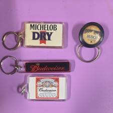 Vintage Budweiser Michelob busch beer keychains  picture