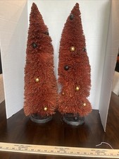 Vintage Halloween Ragon House 24” Large Bottle Brush Trees With Balls RARE** picture