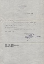 THOMAS J. WATSON SR. - TYPED LETTER SIGNED 08/10/1936 picture