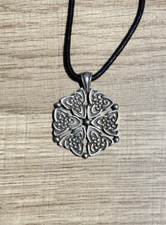 Celtic Triquetra Virtue Six Triquetras Make Up this Pendant Pagan Wiccan picture