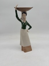 VTG Grafenthal Porcelain Figurine Woman with Basket GDR  Germany Crown S Mark picture